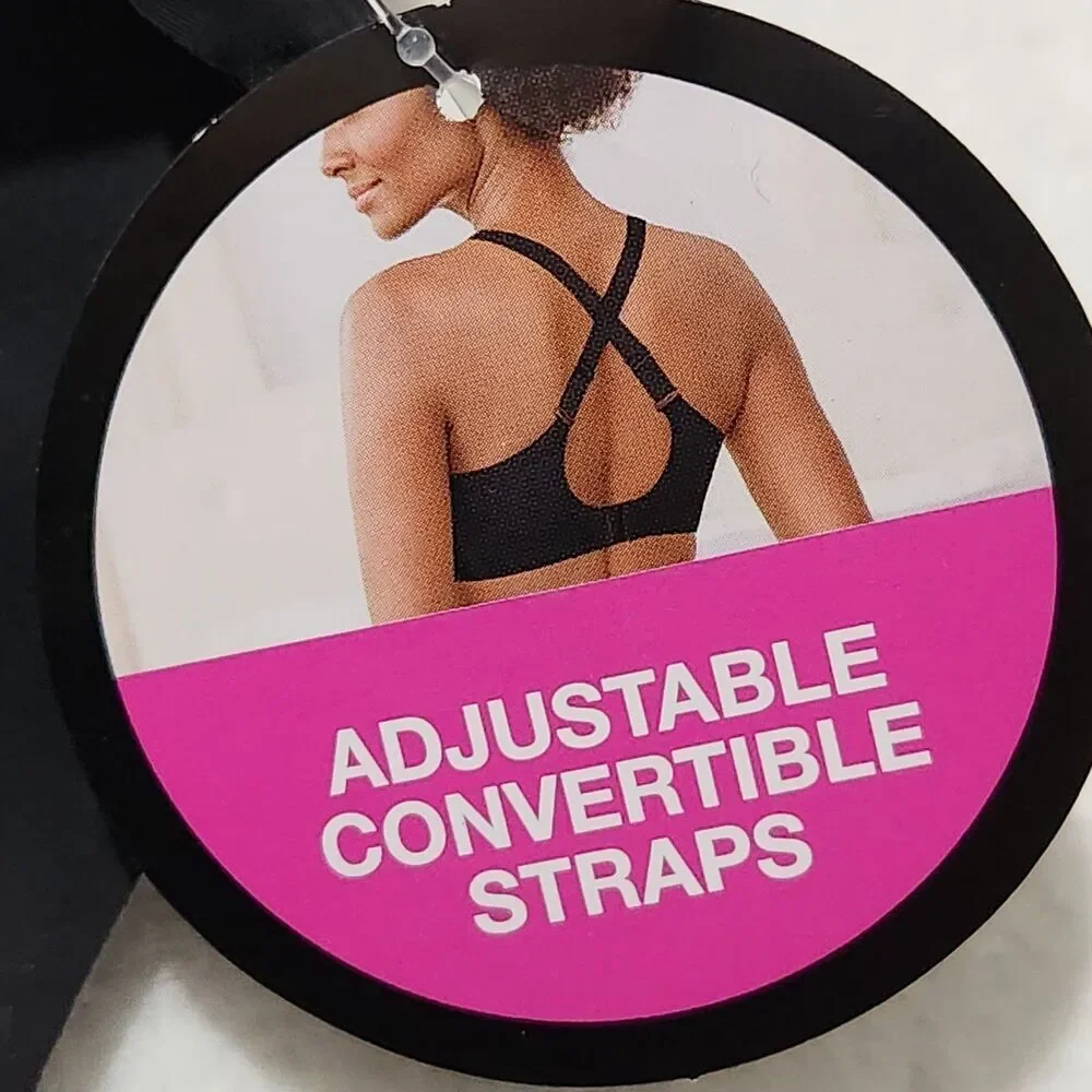 Bali Bra Size 3XL Black Convertible Straps Wireless Stretch Comfort.